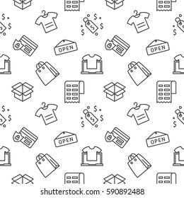 Ecommerce Seamless Pattern Background White