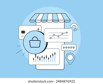 Análisis de comercio electrónico: análisis de datos de rendimiento de ventas, información de Clientes, tasas de conversión, tráfico de Sitios web y métricas de ventas. Crecimiento de ingresos con tendencias de comercio electrónico, seguimiento de KPI y datos en tiempo real