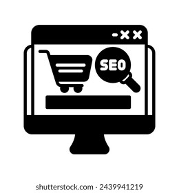 Ecommerce SEO  icon in vector. Logotype
