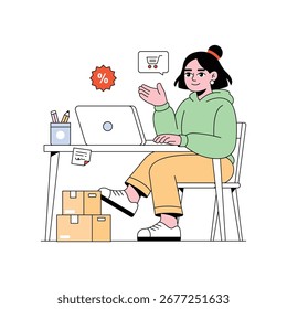 E-commerce SEO Services vector Illustration