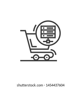 E-Commerce Server Vector Illustration, outline sign