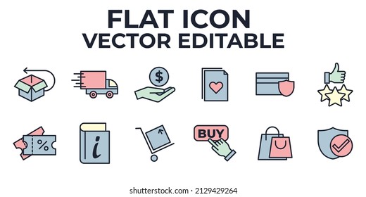 E-Commerce set icon symbol template for graphic and web design collection logo vector illustration