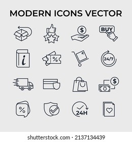 E-commerce set icon symbol template for graphic and web design collection logo vector illustration