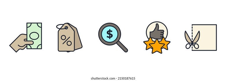 E-commerce set icon symbol template for graphic and web design collection logo vector illustration