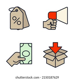E-commerce set icon symbol template for graphic and web design collection logo vector illustration