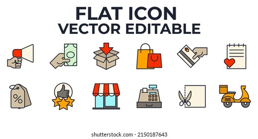 E-commerce set icon symbol template for graphic and web design collection logo vector illustration