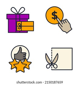 Plantilla de símbolo de icono de conjunto de comercio electrónico para la colección de diseños gráficos y web ilustración vectorial