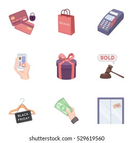 E-commerce set icons in cartoon style. Big collection of e-commerce vector symbol stock illustration
