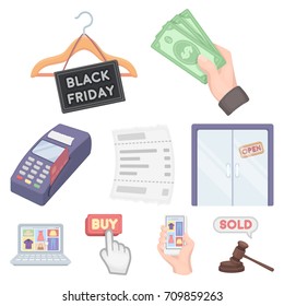 E-commerce set icons in cartoon style. Big collection of e-commerce vector symbol stock illustration