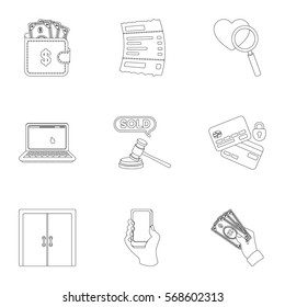 E-commerce set icons in outline style. Big collection of e-commerce vector symbol stock illustration