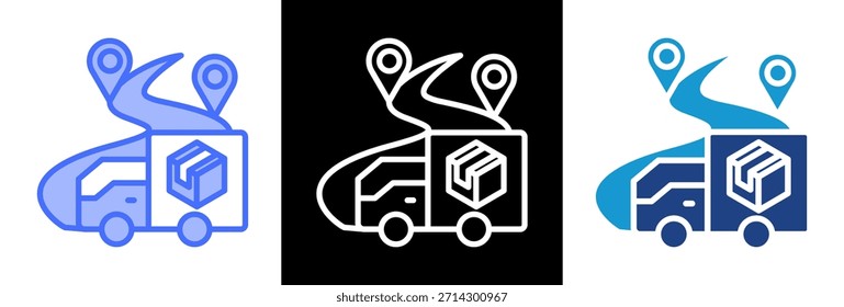 Icono de envío de comercio electrónico triplestyle Ilustración vectorial
