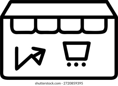Símbolo del tablero de Web del icono de la tienda de comercio electrónico