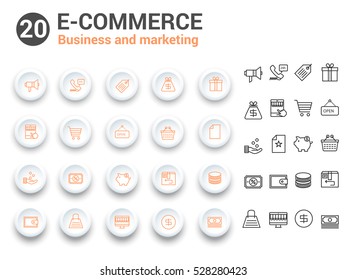 e-commerce, Shop money icon, business and marketing