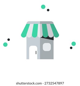E-commerce shop storefront icon representing online business presence, digital retail, and small store operations.