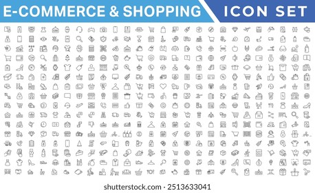 E-Commerce and Shoping Line Icons. Editable Stroke. Pixel Perfect.