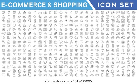 E-Commerce and Shoping Line Icons. Editable Stroke. Pixel Perfect.