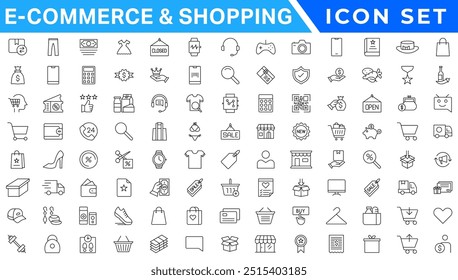 E-Commerce and Shoping Line Icons. Editable Stroke. Pixel Perfect.