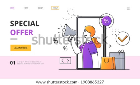 E-commerce and Shopping application concept. Website, webpage, landing page template. Minimal style flat cartoon vector illustrartion
