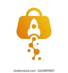 E-commerce Shopping Bag Logo: Online Retail Vector Design