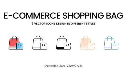 E-commerce Shopping Bag vector icons set ready to use stock illustration
