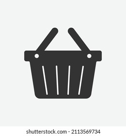 E-Commerce-Warenkorb einzeln auf einfarbigem Hintergrund, Vektorgrafik auf weißem Hintergrund.