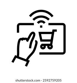 E-commerce and shopping black line icon