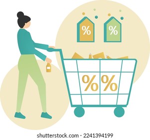 e-Commerce Shopping Cart Creative Illustration  