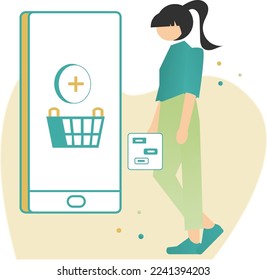 e-Commerce Shopping Cart Creative Illustration  