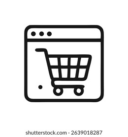 E-commerce Shopping Cart Icon – Online Store Web Illustration