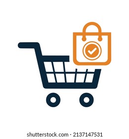 Ecommerce, Shopping cart icon. Simple editable vector graphics.
