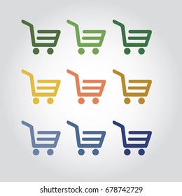 E-commerce. Shopping cart icon. vector