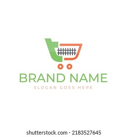 E-Commerce and Shopping Cart Logo Consisting of the Letter T