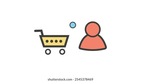 E-Commerce Shopping Cart and User Icon – Minimalist Online Shopping Design