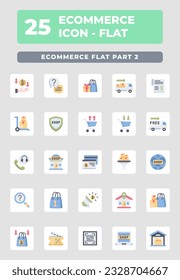 Ecommerce Shopping Flat Icon Style