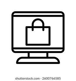 Ecommerce Shopping Icon Representing Online Purchase on A Computer Screen