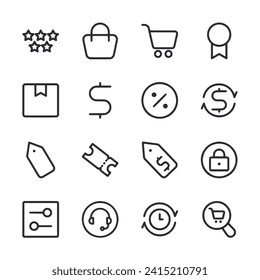 Set für E-Commerce und Shopping-Icon