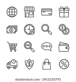 Conjunto de iconos Ecommerce y Shopping