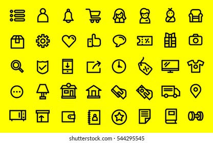 E-commerce, shopping icon set