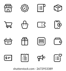 Ecommerce y Shopping Icon Set Envío exprés Entrega y servicio de mensajería Paquete de Vector