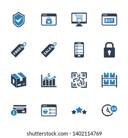 E-commerce & Shopping Icons - Blue Series - Set 5