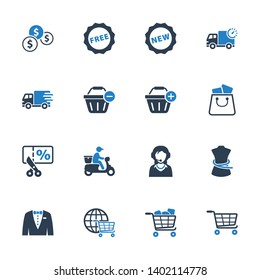 E-commerce & Shopping Icons - Blue Series - Set 2