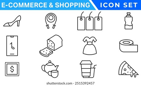 E-commerce and Shopping icons collection set. Online shopping thin line icons. Shop icons vector
