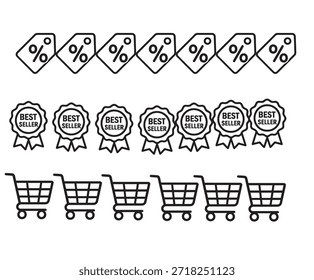 Comercio electrónico e íconos de compras Vector de colección Archivo EPS