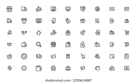 e-Commerce and shopping icons, outline icon