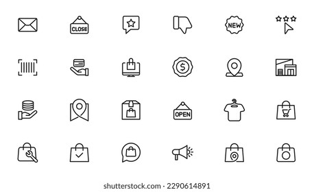 e-Commerce and shopping icons, outline icon