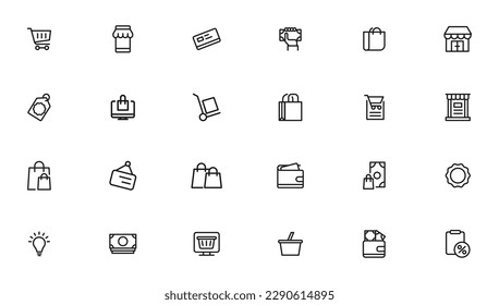 e-Commerce and shopping icons, outline icon