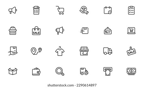 e-Commerce and shopping icons, outline icon