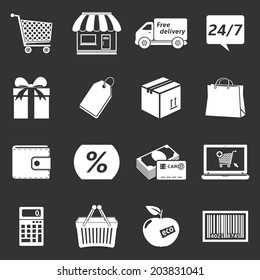 E-commerce shopping icons set