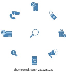 E-commerce and shopping icons set. Set of editable stroke icons.Vector set of E-commerce and shopping