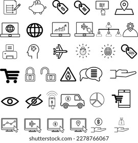 Ecommerce, Shopping, Industrial Vectors Icons

